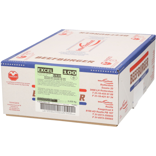 IFF beefburgers 66 x 100g DS 6,6kg