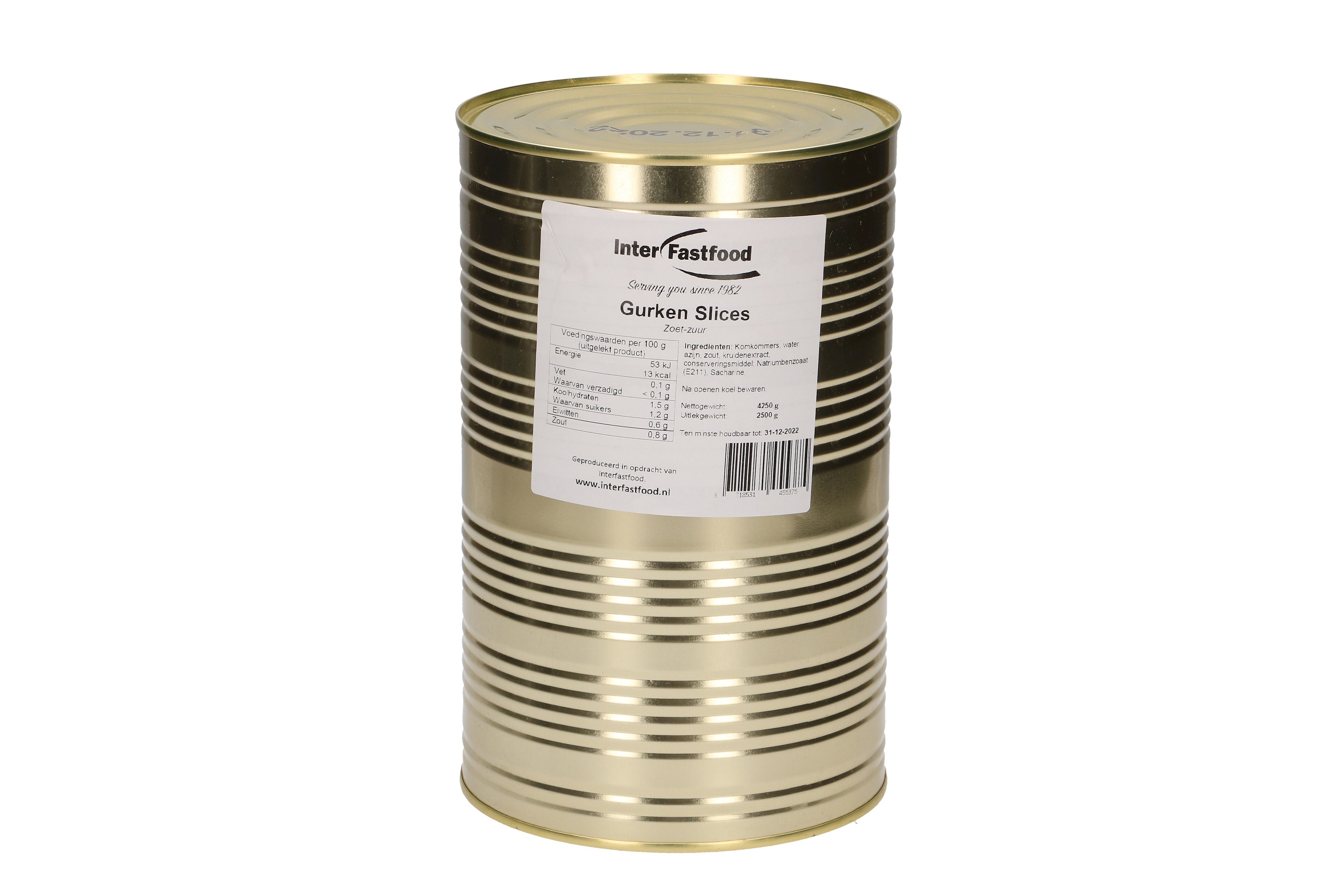 IFF komkommerschijfjes BLIK 4,25kg