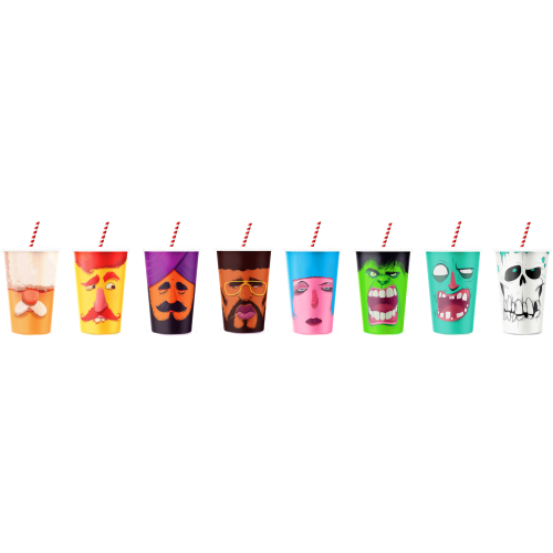 IFF milkshake beker 'faces' 500ml DS 1.000st.