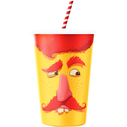 IFF milkshake beker deksel 'faces' DS 1.000st.