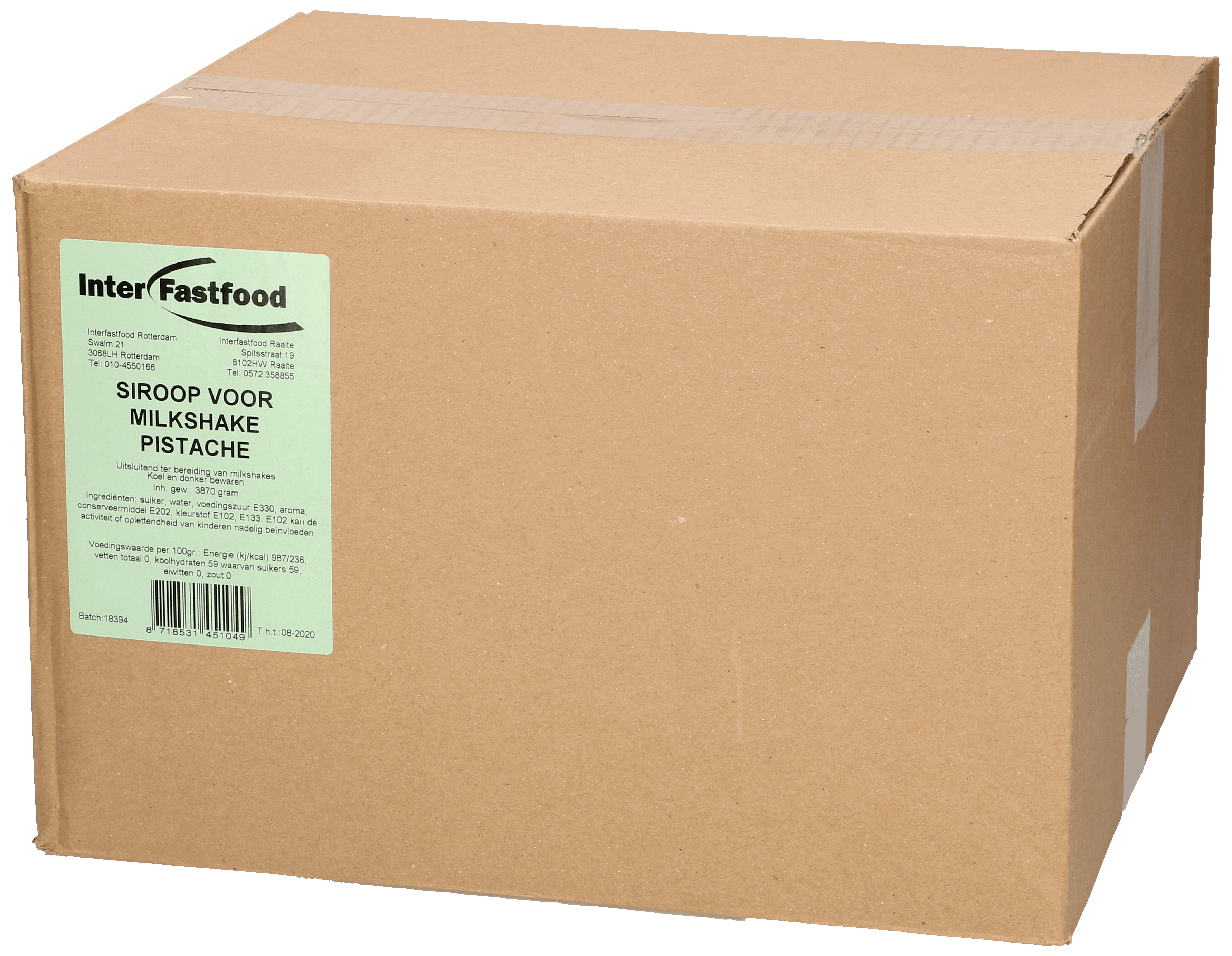 IFF milkshake siroop pistache BIB 4 x 3L