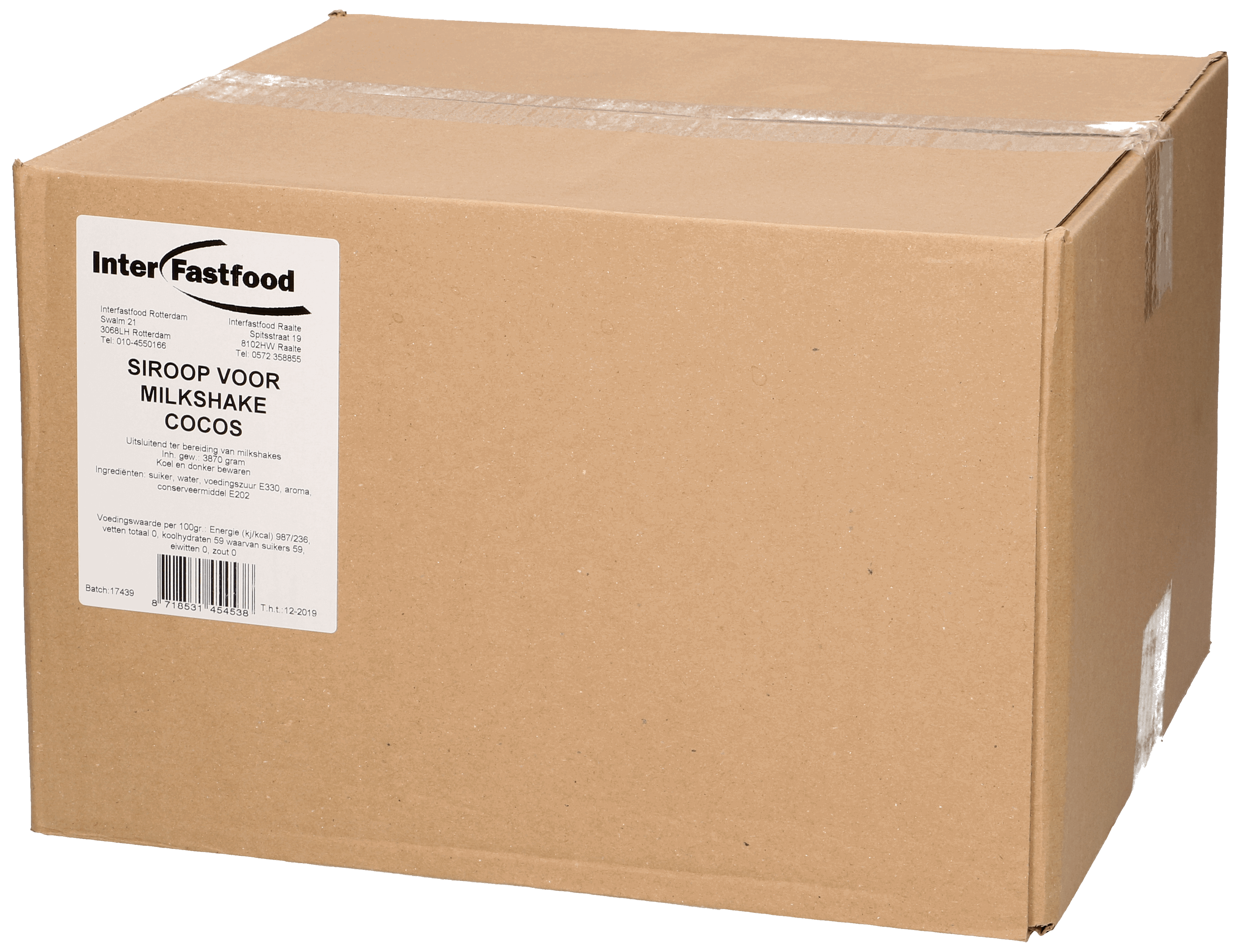 IFF milkshake siroop cocos BIB 4 x 3L