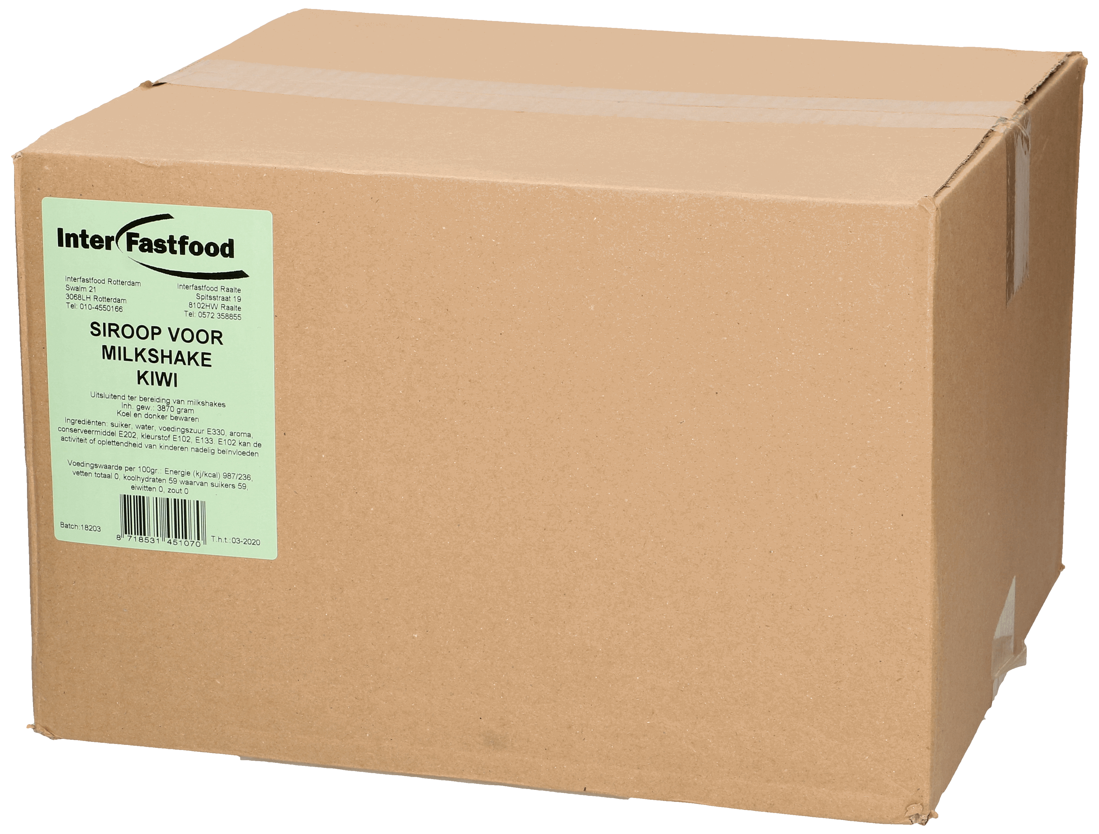 IFF milkshake siroop kiwi BIB 4 x 3L