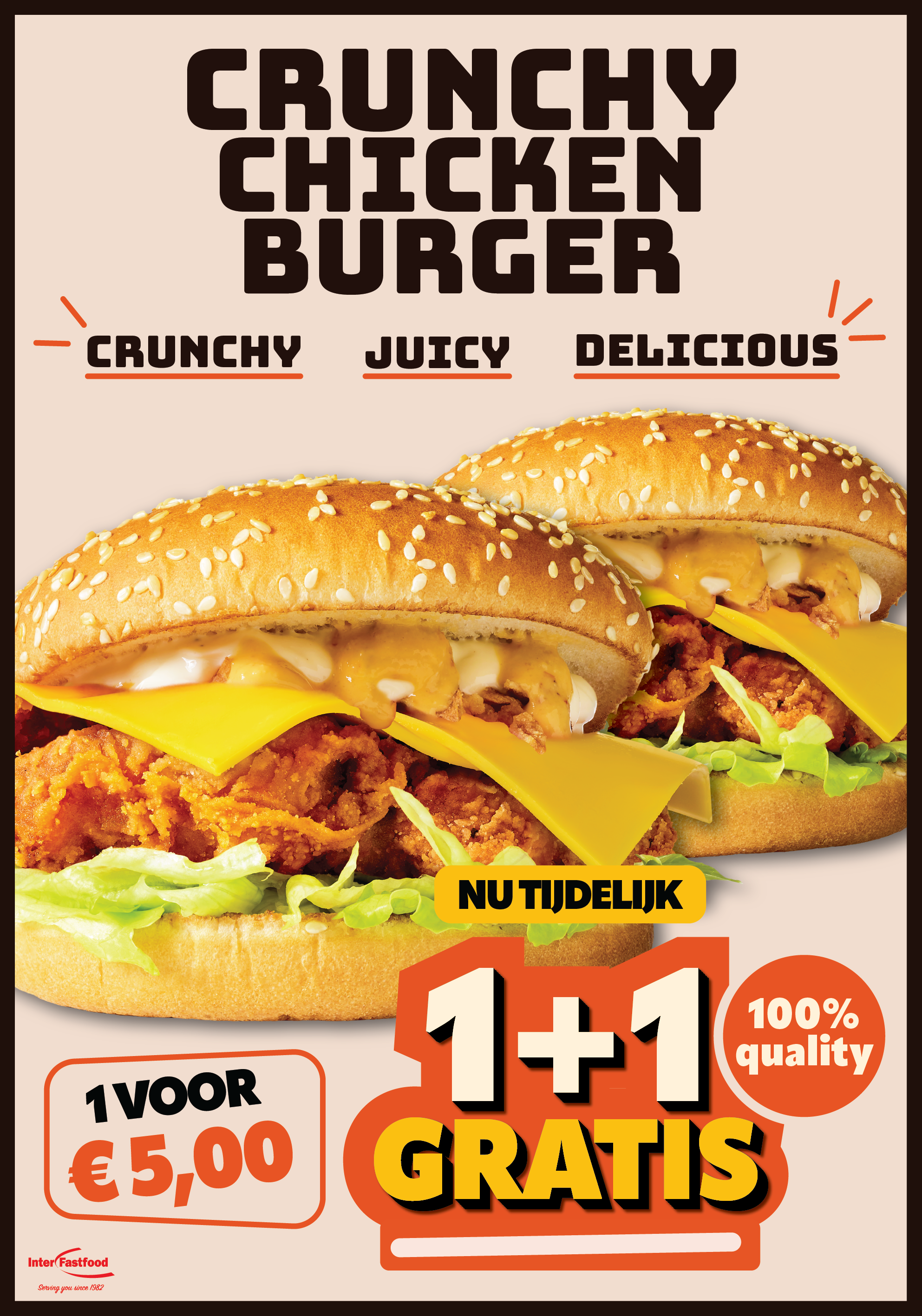 Actiepakket crunchy chicken burger
